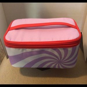Clinique Candy Stripe Makeup or Travel Case Zip Top